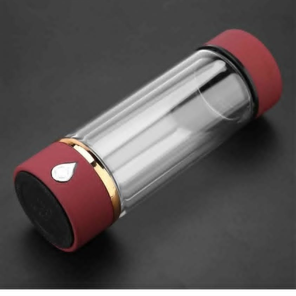 Red and Gold Glass Hydrogen Water Bottle
